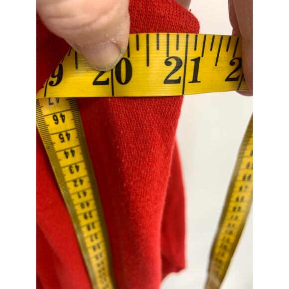 Hanes Vintage Red Embroidered Paris Lady Collared Sweatshirt Size L - Picture 5 of 6